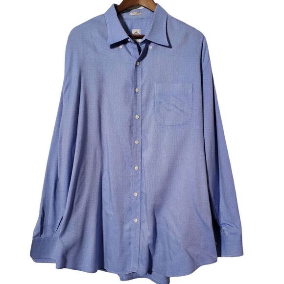 Peter Millar Nanoluxe Twill Shirt Size 2XL Button Up Long Sleeve Blue Mens - Picture 2 of 10